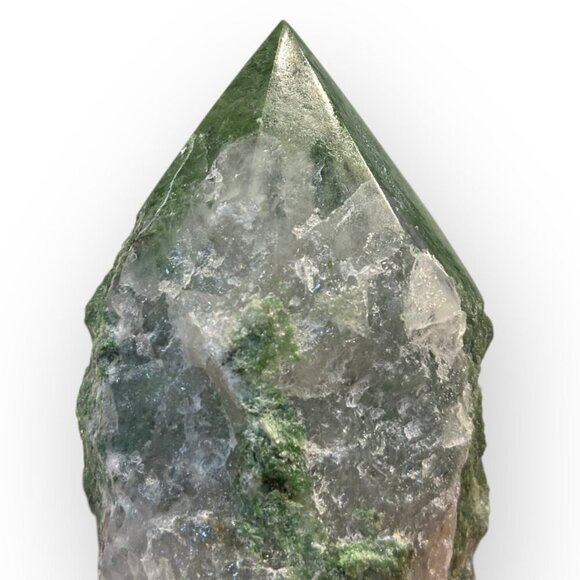 Jade Gemstone Rough Base Polished Generator Point Green Crystal Home Decor (X) - Picture 9 of 15